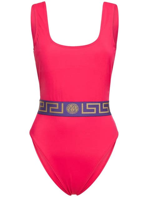 versace at beach|versace greca one piece swimsuit.